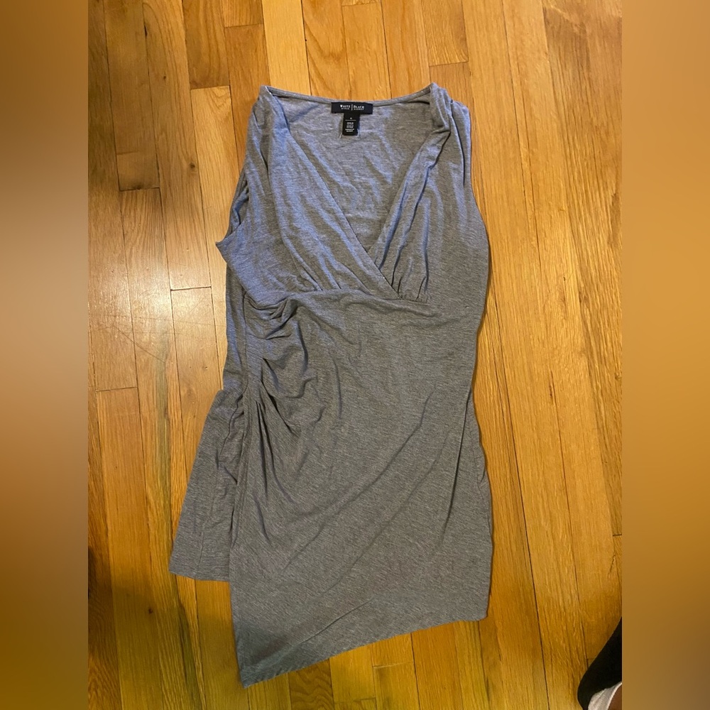 White House Black Market Charcoal Tunic Top